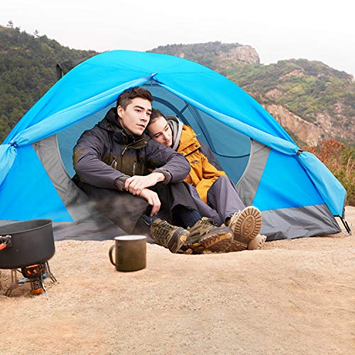 BISINNA 2/4 Person Camping Tent Lightweight Backpacking Tent Waterproof Windproof Two Doors Easy Setup Double Layer Outdoo...