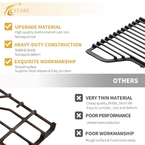 Allstare W10594440 Burner Grates Replacement Parts for Whirlpool Gas Stove Parts Top Grate Kit W11214957 WCG55US0HS00 Kitc...