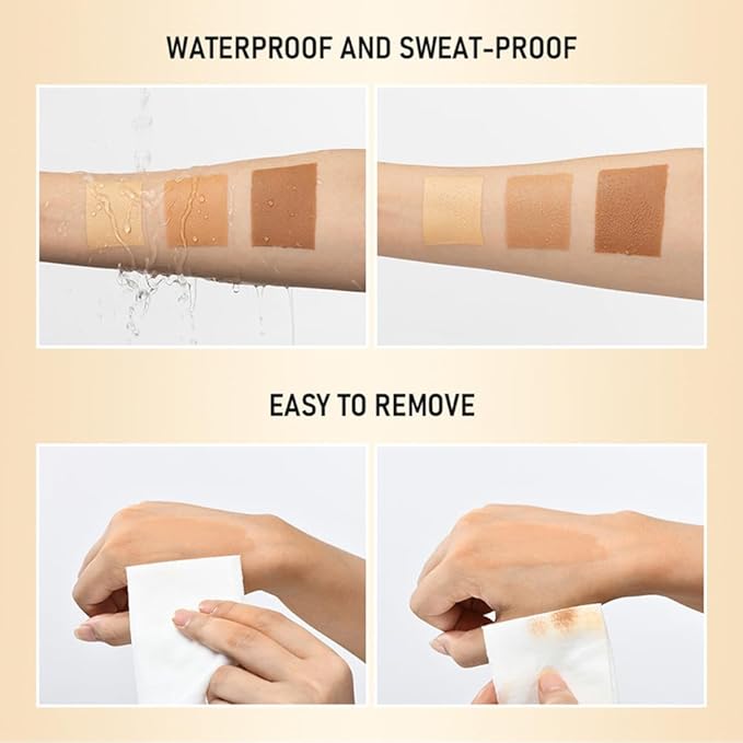 2Pcs Leg Effect Waterproof Makeup, Long-Lasting, Natural Leg Coverage, Body Foundation to Cover Vein, Tattoo and Flaw (02#Medium, 2Pcs)