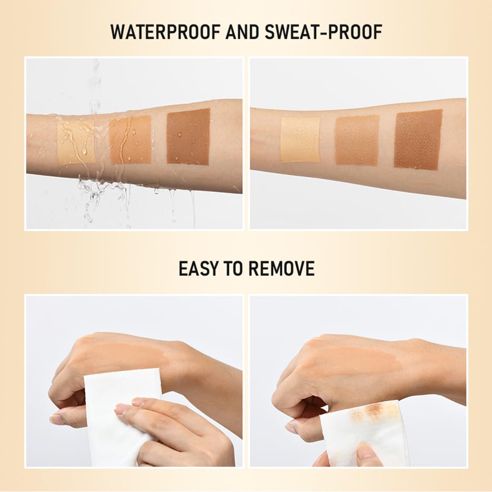 2Pcs Leg Effect Waterproof Makeup, Long-Lasting, Natural Leg Coverage, Body Foundation to Cover Vein, Tattoo and Flaw (02#Medium