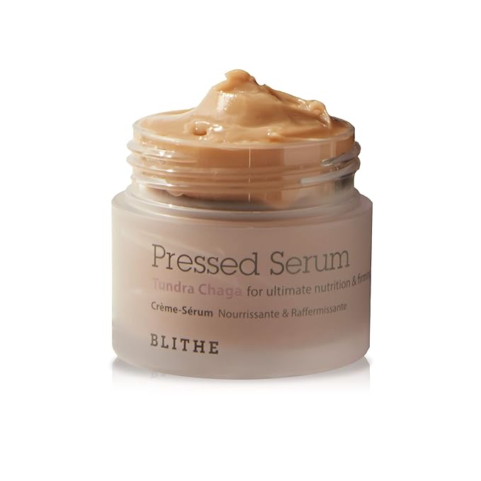 BLITHE Pressed Serum Tundra Chaga | Korean Moisturizer | Anti Aging & Skin Tightening Cream for Face | Night Cream For Woman Anti Aging | Valentines Day Gifts For Her, 0.91 fl oz