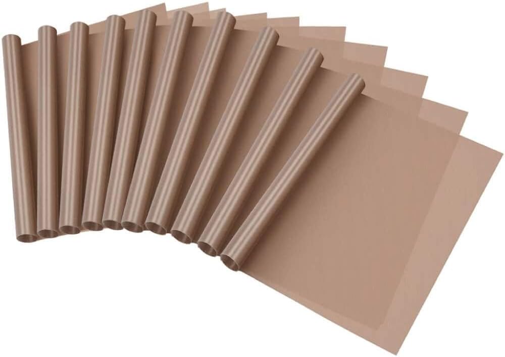 Selizo 10 Pack Teflon Sheet for Heat Press Transfer Sheet Non Stick 12''x16'' Heat Press Transfer Paper Heat Resistant Craft Mat