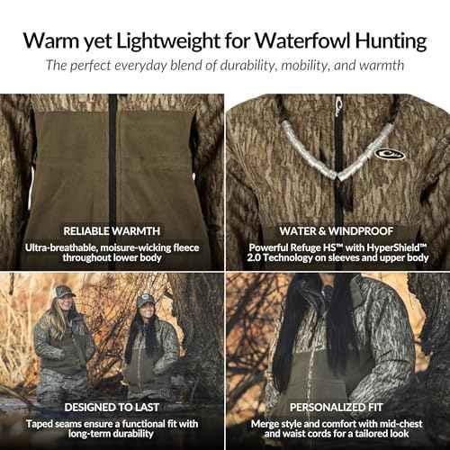Drake Waterfowl Women's MST Eqwader Plus Full Zip Hunting Jacket, Mossy Oak Bottomland, Large