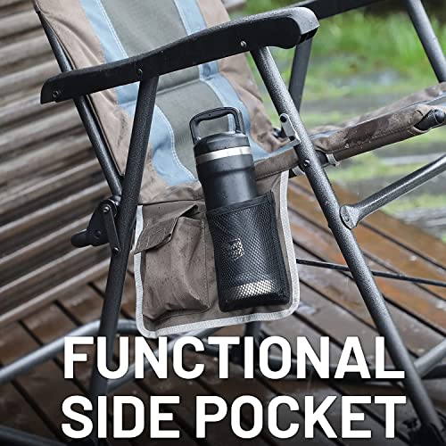 Timber Ridge Folding Rocking Chair for Adults, Padded High Back Outdoor Rocker with Hard Armrests, Heavy Duty Portable Fol...