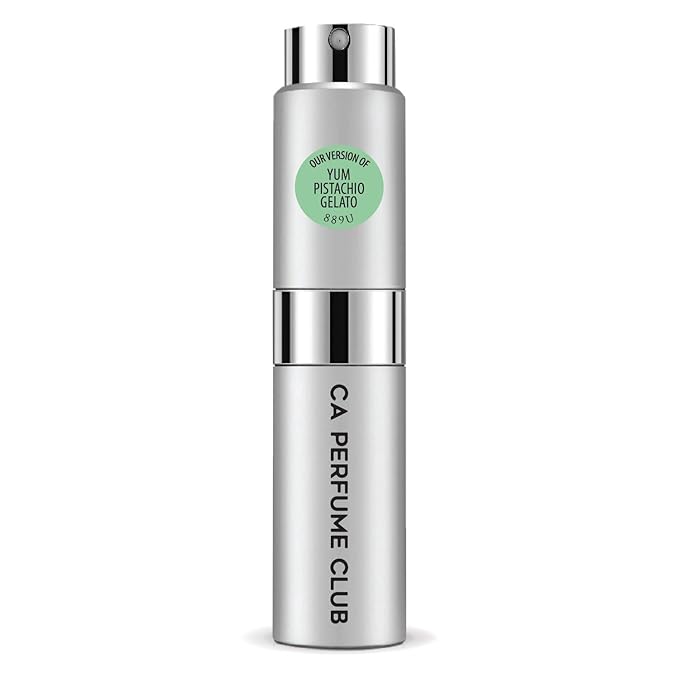 CA Perfume Impression of Yum Pistachio Gelato for Women and Men Gourmand Scent Long Lasting Unisex Fragrance Eau De Parfum Travel Size Refillable Atomizer Spray 0.27 Fl Oz 8ml