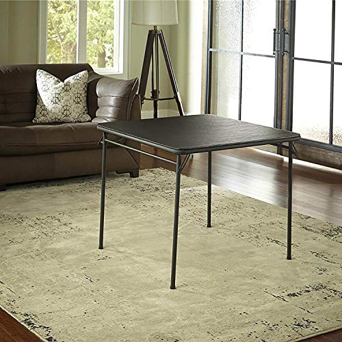 Cosco Square Folding Table 34" Black Steel, Steel Frame, Vinyl
