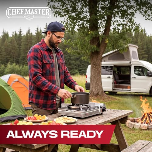 Grill Boss Dual Fuel Camp Stove - 12,000 BTU Butane & Propane Portable Stoves for Camping, Emergencies, BBQ, Hiking & Back...