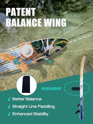 Niphean (Extra Large) Inflatable Paddle Board, SUP for 2+1 People/Family 500lbs Capacity Stand Up Paddle Board with SUP Ac...