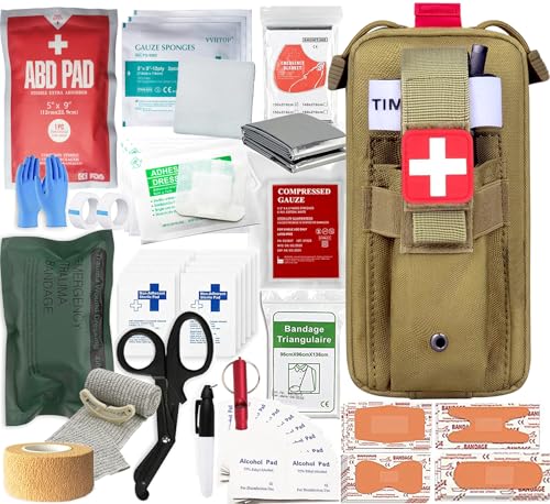 VVIITOP Med Kit Trauma Kit Bleeding Contral Pack, Emergency Survival First Aid Kits EMT IFAK Medical Kit for Severe Bleedi...
