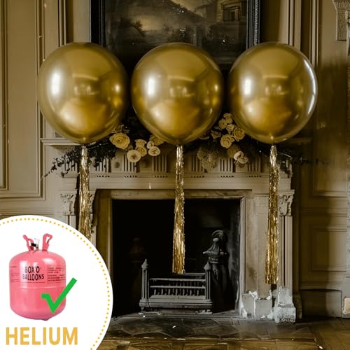 PartyWoo Metallic Gold Balloons 4pcs 36 Inch Extra Large Big Jumbo Giant Chrome Gold Latex Helium Balloons for Graduation ...