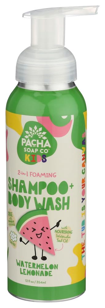 PACHA SOAP Kids Watermelon Lemonade 2 In 1 Shampoo & Body Wash, 12 FZ