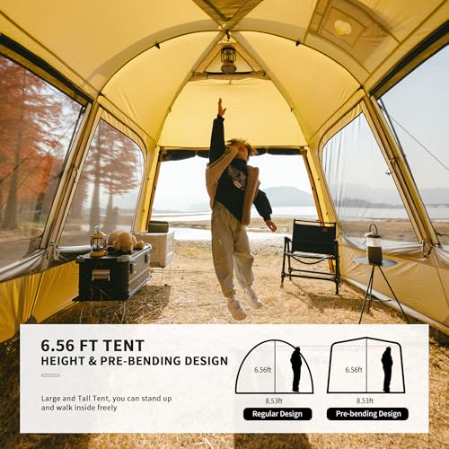 Naturehike Dune Hot Tent with Stove Jack,Double Layer 4 Season Tent,Waterproof 2-4 Person Tents for Camping