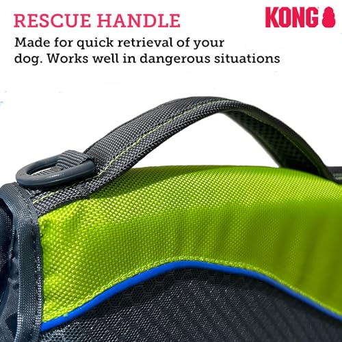 KONG HydroPro Dog Flotation Life Jacket Vest, Swimming Float Aid with Safety Handle, Adjustable Comfortable Durable Preser...