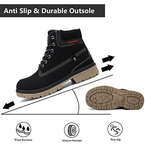 Eagsouni Mens Womens Snow Boots Warm Fur Lined Ankle Booties Hiking Trekking Trail Climbing Shoes Lace Up Anti-Slip Waterp...