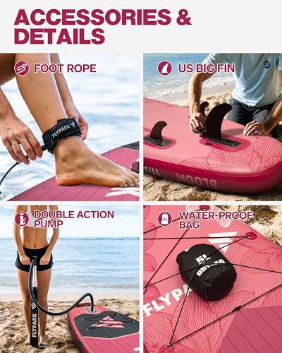 Flypark Couple Bundles｜11'x34''x6'' Extra Wide Inflatable Stand Up Paddle Boards, All Accessories+2, 116L Backpack, Should...