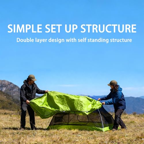 CANTUO 2 Person Backpacking Tent 3 Season Camping Tent Ultralight Waterproof Windproof Easy Set Up for Outdoor Hiking Cycling