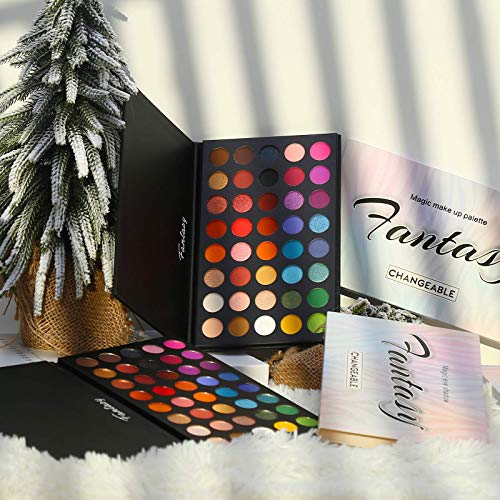 Highly Pigmented Eye Makeup Palette, Matte Shimmer Metallic Eyeshadow Pallet Long Lasting Blendable Natural Colors Make Up...