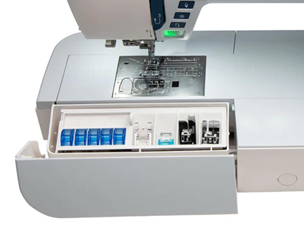 Janome Skyline S6 Sewing and Quilting Machine with 9mm Stitch Width, Mid-Size, White