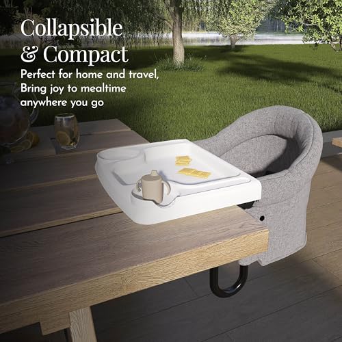 évolur Clamp-On Comfort Table Chair, Portable Clip-On High Chair for Babies & Toddlers (6–36 Months), Removable Washable S...