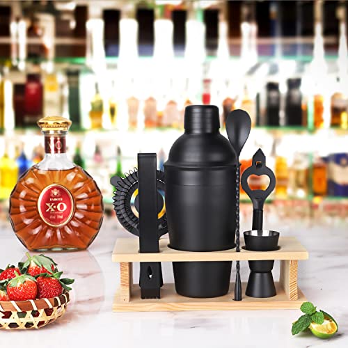 JNWINOG Cocktail Shaker Set Stainless Steel Bartending Kit 18.6oz Cocktail Bar Set Cocktail Mix Drink Making Kit Professio...