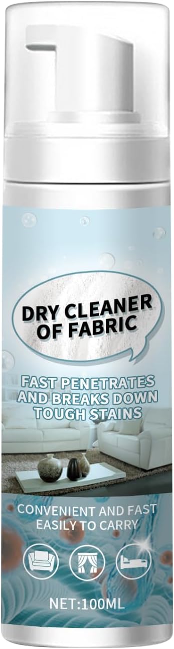 Fabric Foam Cleaner, No-Rinse Quickly Lifts Stains & Dirt, Deep Clean,Deeply Penetrates Water Safe Fabric & Fibers of Upholstery, Clothing, Couches, Car Seats, Rugs & Carpeting