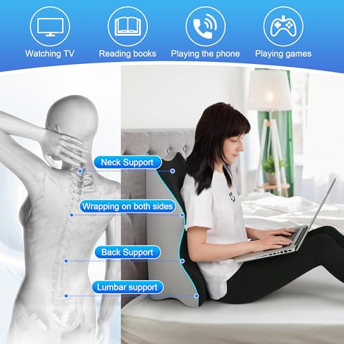 Aduken Reading Pillow for Bed,Adult Memory Foam Ergonomic Back Support Pillow for Bed Sitting Up Prone Pillow Face Down Sl...