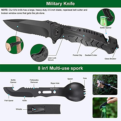 Gifts for Men Dad Christmas Husband Teenage Boy, Survival Kit 28 in 1, Survival Gear Tool Emergency Tactical Equipment Sup...