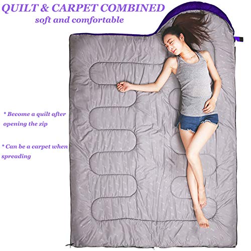 tuphen- Sleeping Bags for Adults Kids Boys Girls Backpacking Hiking Camping Microfiber Liner, Cold Warm Weather 4 Seasons ...