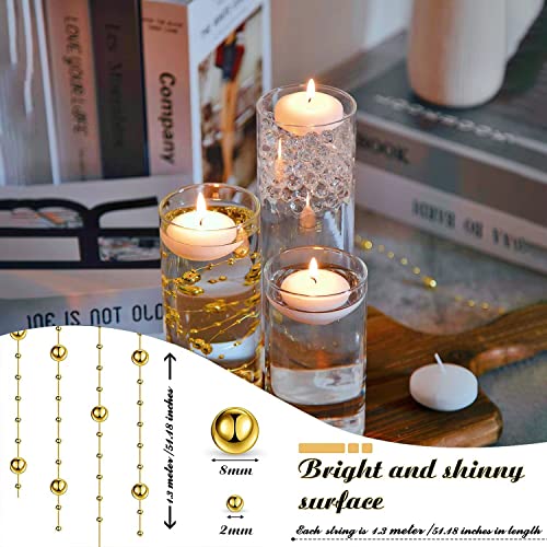 UDU 16 Set Glass Cylinder Vases for Centerpieces with 80000 Clear Beads 24 White Floating Candles 12 Pearl String Center P...