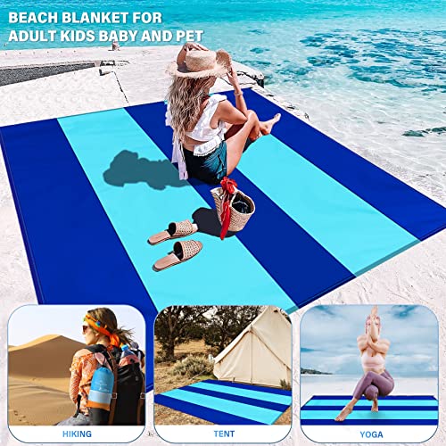 Famstar Beach Blanket Oversized Extra Large 10'X 9',Waterproof Sandproof Beach Blanket 2-8 Adults Lightweight Durable for ...