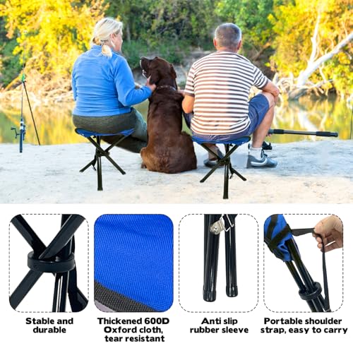 Travel Folding Camping Stool, Use Height 14.6" and Maximum Weight 300 lbs Outdoor Portable Tripod Seat Fishing Chair Seat ...