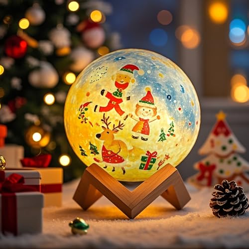 Paint Your Own Moon Lamp Kit, Cool Gifts DIY 3D Moon Night Light, Arts and Crafts for Kids Ages 8-12, Space Art Supplies C...