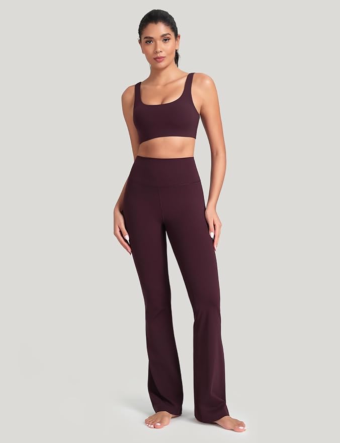 HeyNuts Harmony Flare Leggings 29"/30.5"/32.5"/34.5", High Waisted Tummy Control Wide Leg Bootcut Yoga Pants Lounge Soft
