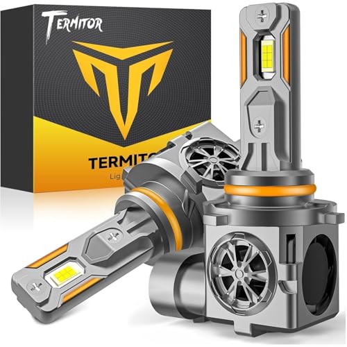 Termitor Latest 9005/HB3 Light Bulbs, 50,000LM 900% Ultra Brightness, 1:1 Halogen Size, 6500K Cool White, 10-Year Long Ser...