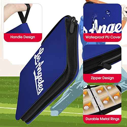 Baseball Card Binder With Sleeves 400 Pocket, Los Angeles Card Holder for Trading Cards, Collector Album Sports 3 Ring Binder Storage Book Folder Organizer for Kids Gift