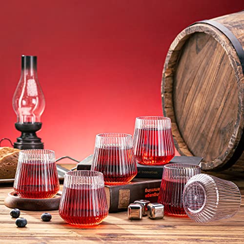 eventpartener 40 Pcs Disposable Stemless Wine Glasses, 12OZ Plastic Wine Cups, Origami Style Unbreakable Drinking Glasses,...