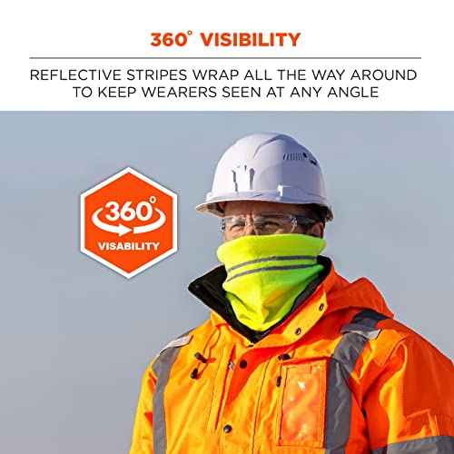Ergodyne N-Ferno 6961 Reflective Neck Warmer, Fleece Neck Gaiter, Winter Face Covering