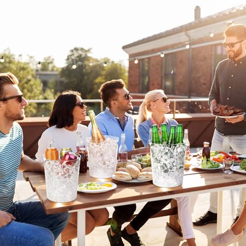 Tiawudi 6 Pack Ice Bucket, Plastic Wine Chiller for Champagne, Beverage, Soda and Beer, Wine Bottle Cooler, Ice Tub, Mult...