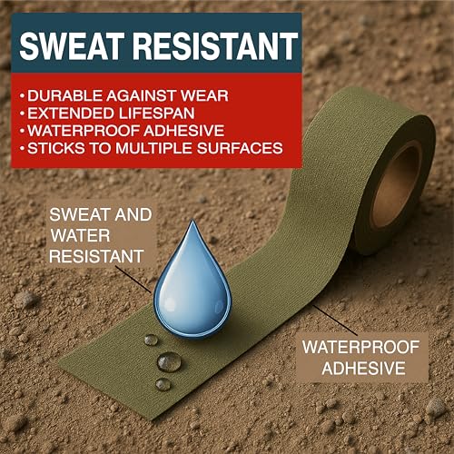 Thunder Tape Tactical Grip Tape – 2 Roll Camo Pack (Green & Brown) – Gun Grip Tape for Rifle, Firearm, Knife Handle, Magaz...