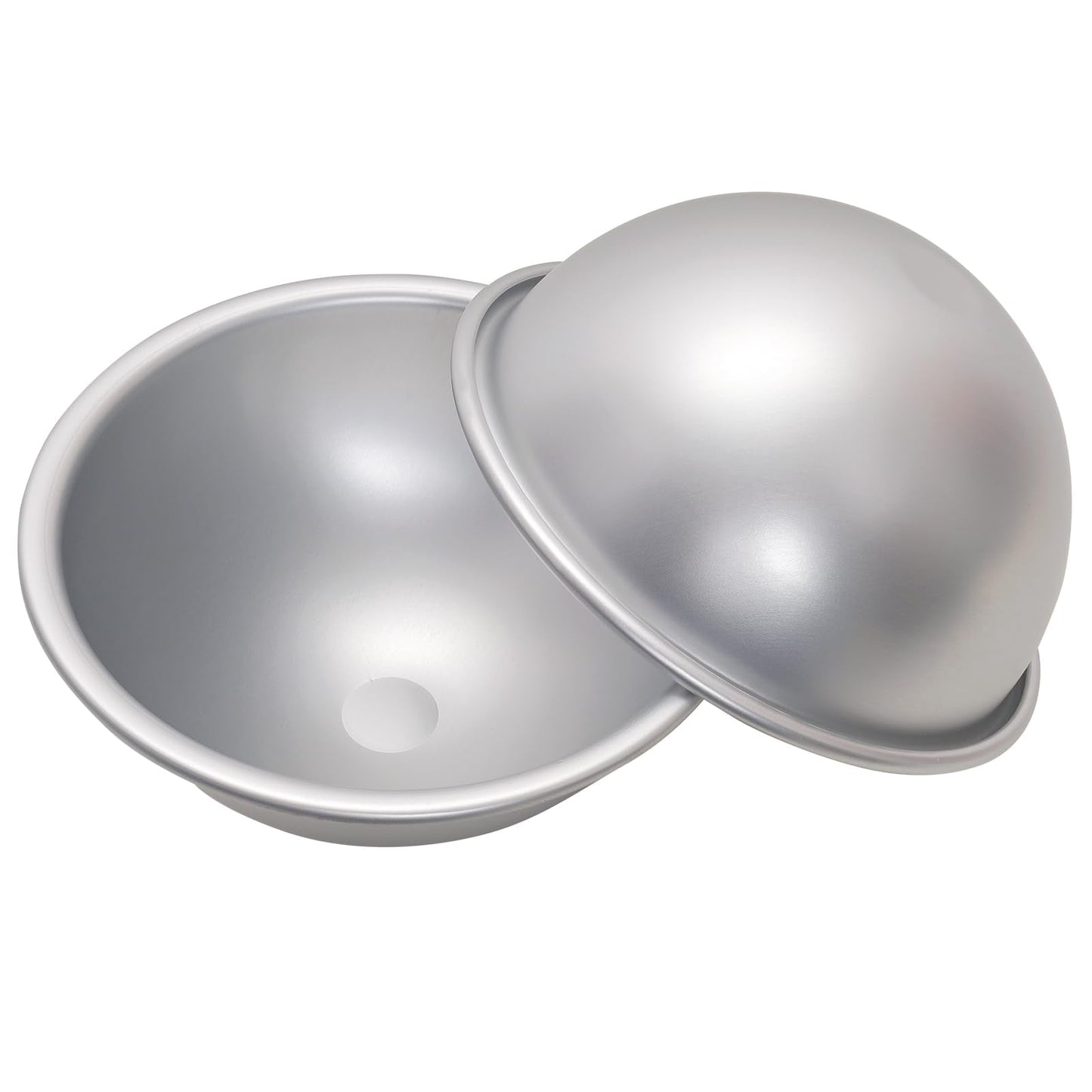 Gvhntk 2 Pcs Dome Cake Pan 6 Inch Football Shaped Anodized Aluminum Hemisphere Nonstick Ball Pan for Birthday DIY Cakes Wedding Anniversary Baking Tools (2, 6 Inch)