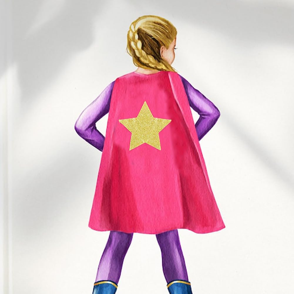 IDOTTA Kids Super-hero Costumes Capes with Mask Tutu Set for Girls Dress Up Party Halloween Princess Super Hero Cosplay