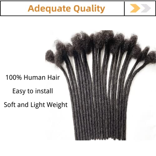 Loc Extension Human Hair 10inch 0.6cm Width 100% Permanent huamn hair Dreadlocks Extension Dyeable Rinse Handmade loc Extension for Men Women (40Strands Natual Black)