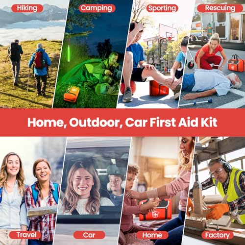 First Aid Kit for Car, 350 Piece Survival Gear and Supplies for Car Home Travel Hiking, First Aid Kit Survival Kit, Waterp...