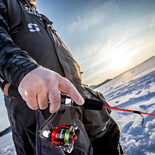 PLUSINNO Ultralight Winter Ice Fishing Rod Reel Combo 26/27/28 inch. Medium Light Fast Action Multi-Species Spinning Ice F...