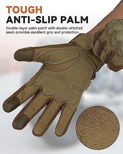KUMGIM Tactical Gloves for Men, Motorcycle Military Combat Gloves Black Airsoft Gloves Touchscreen for Airsoft Outdoor Hun...