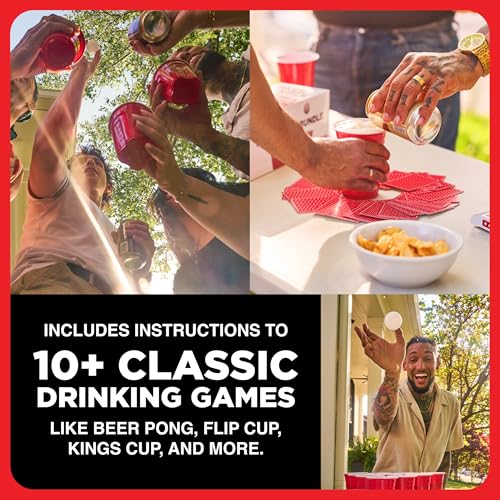 Buzzed Party Pong Bundle Drinking Kit, Fun Outdoor or Indoor Drinking Game Set with Ping Pong Balls & Gear for 10+ Classic Games, Perfect for Holiday Party Games & Friendsgiving Gift Ideas for Host