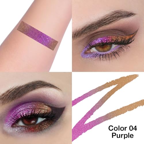 Kaely Chameleon Liquid Eyeliner, Glitter Metallic Chrome Eyeliner Liquid, Multichrome Eye Liner Waterproof Smudge Proof, H...