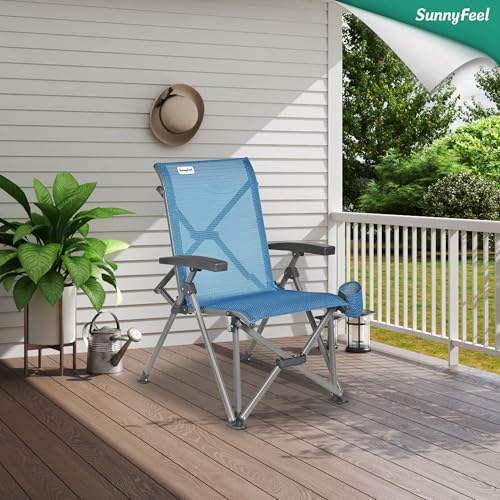 SUNNYFEEL Folding Camping Chair Heavy Duty Ergonomic Chairs Support 500lbs with Adjustable Breathable High Back Support an...