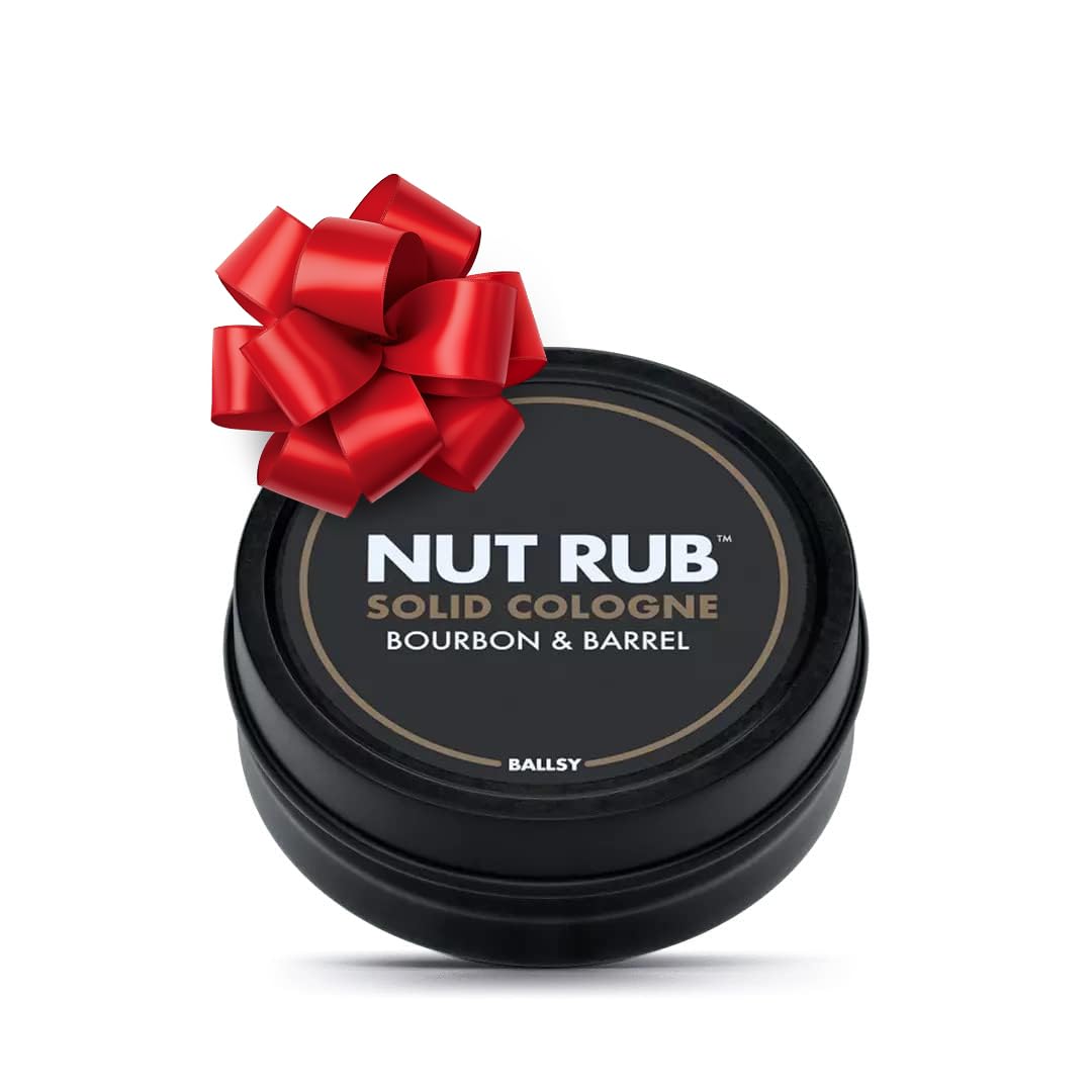 Ballsy Body & Ball Rub, Cologne for Everywhere, with Beeswax, Coconut and Sunflower Seed Oil, Bourbon & Barrel .85 oz