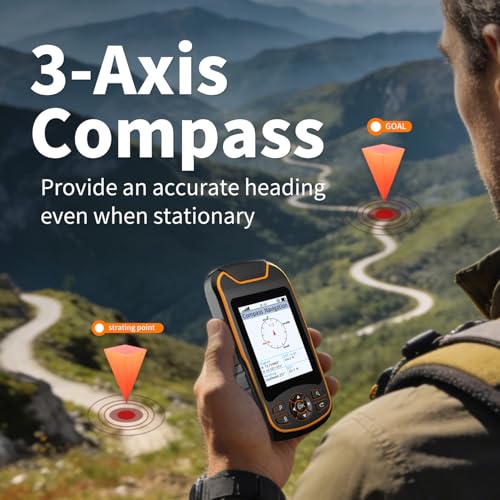 Handheld GPS for Hiking, Rugged and Waterproof Handheld GPS Navigator, 3.2" Sunlight Readable Screen, Compact Satellite Ha...